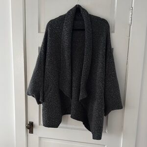 Ann Taylor Open Cocoon Dark Gray Cardigan Sweater